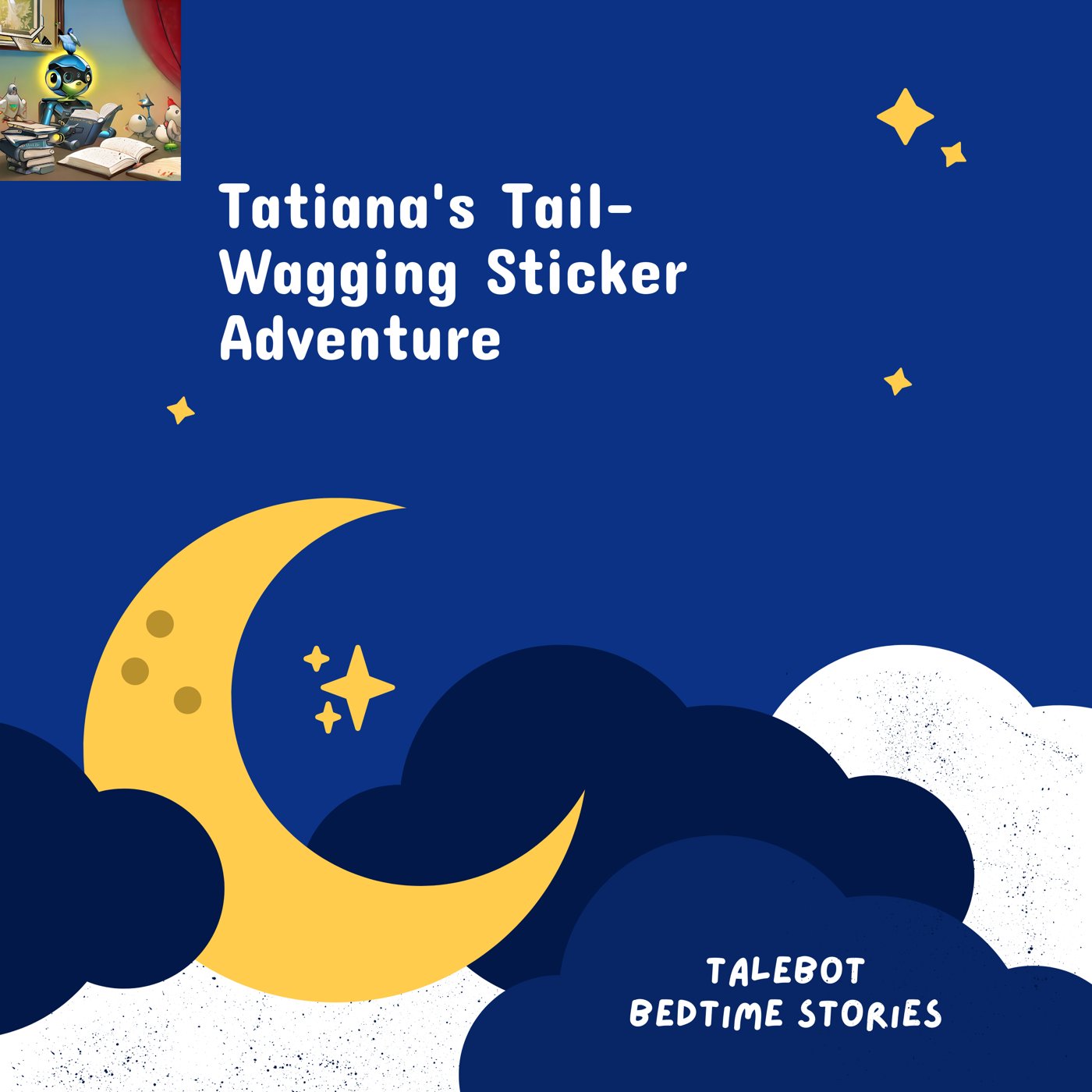 Cover photo of the bedtime story named Tatiana's Tail-Wagging Sticker Adventure