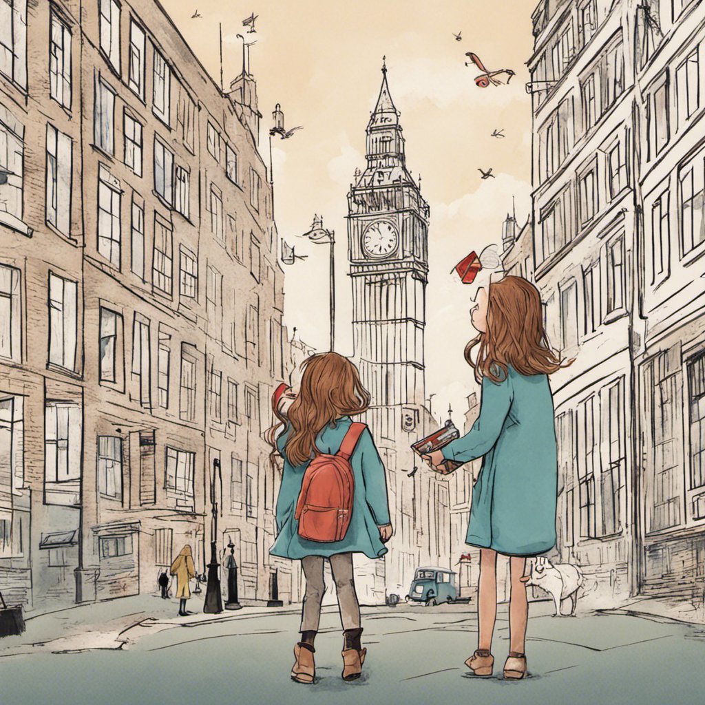 Two friends, Violet and Luna, embark on their adventure in London with Big Ben as the picturesque backdrop.