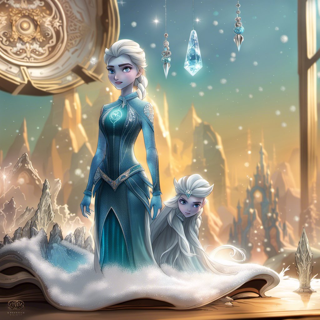 Alya and Elsa saving the melting kingdom in a snowy scene.