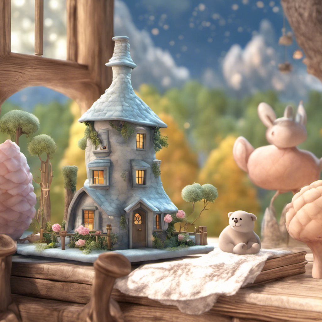 A 3D illustration of a fairy house with a teddy bear, embodying the importance of true friendship through an enchanting tale.