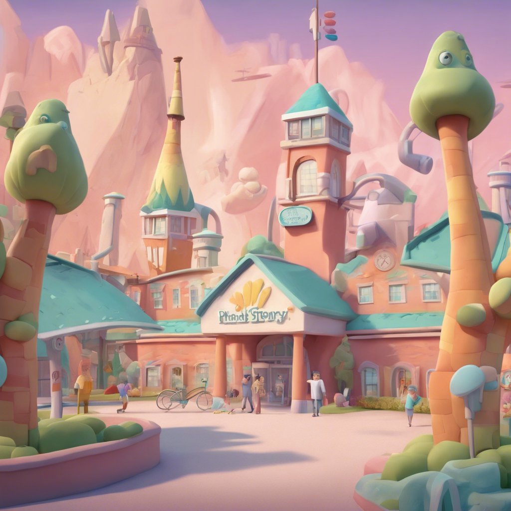 "Joseph's Journey" is a cartoon town that showcases a multitude of colorful buildings and lush trees, resembling a marvelous theme park.