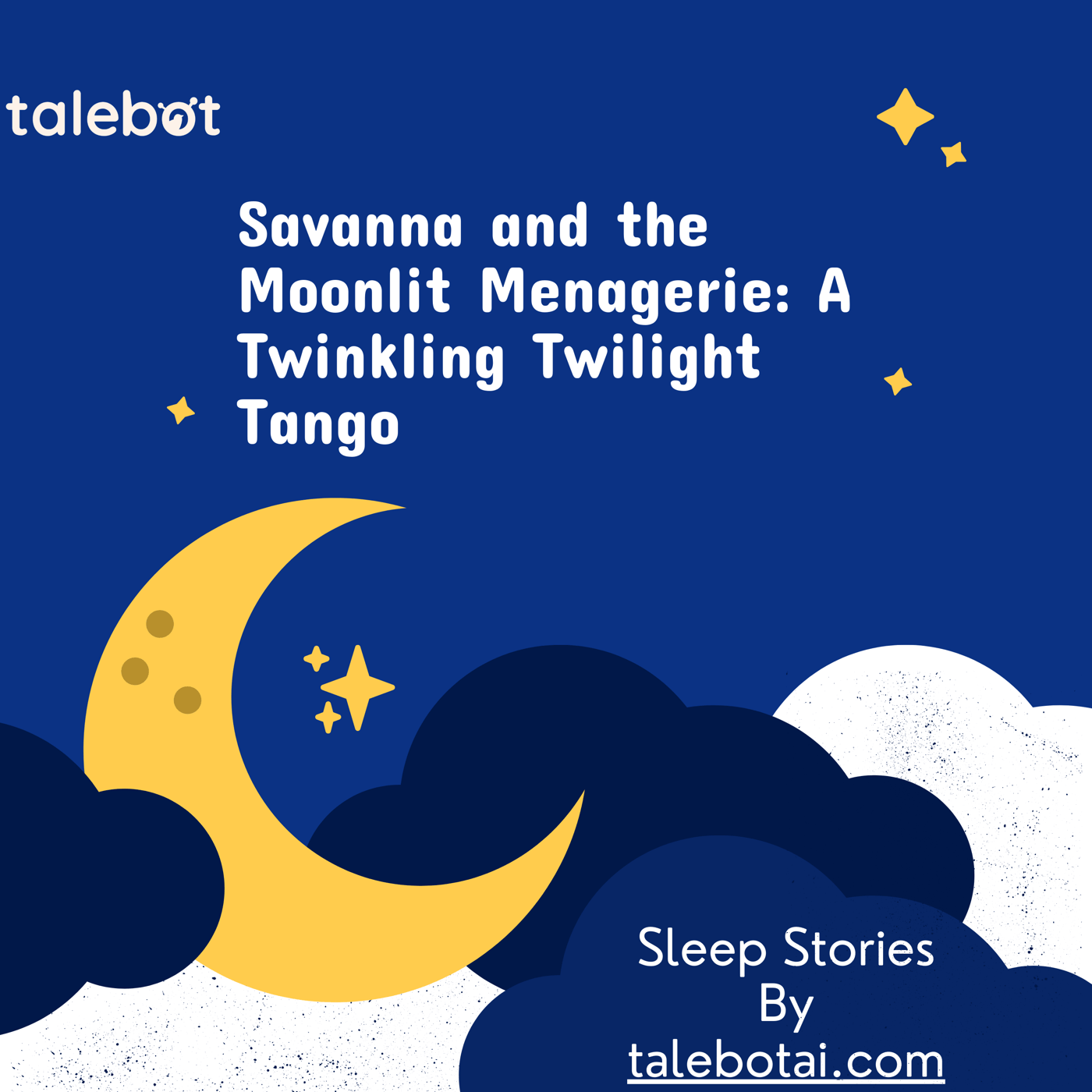 Cover photo of the bedtime story named Savanna and the Moonlit Menagerie: A Twinkling Twilight Tango