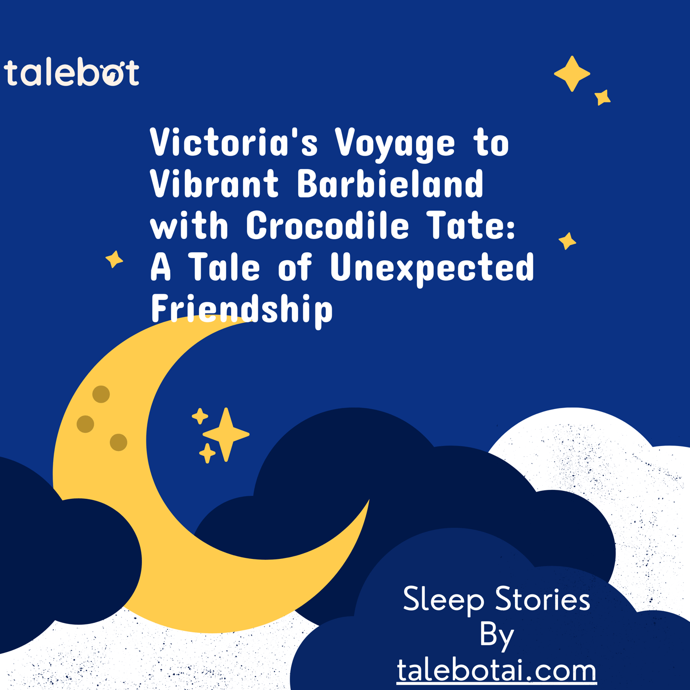 Cover photo of the bedtime story named Victoria's Voyage to Vibrant Barbieland with Crocodile Tate: A Tale of Unexpected Friendship