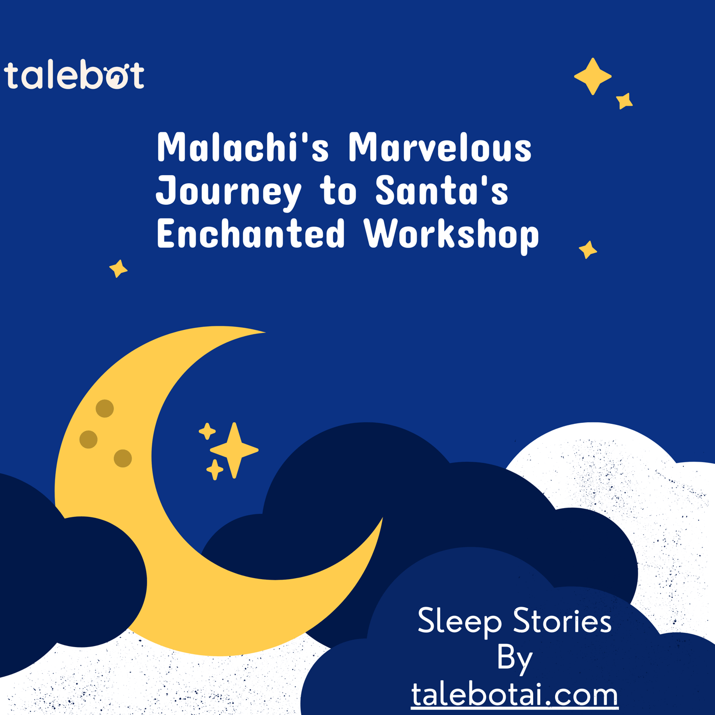 Cover photo of the bedtime story named Malachi's Marvelous Journey to Santa's Enchanted Workshop